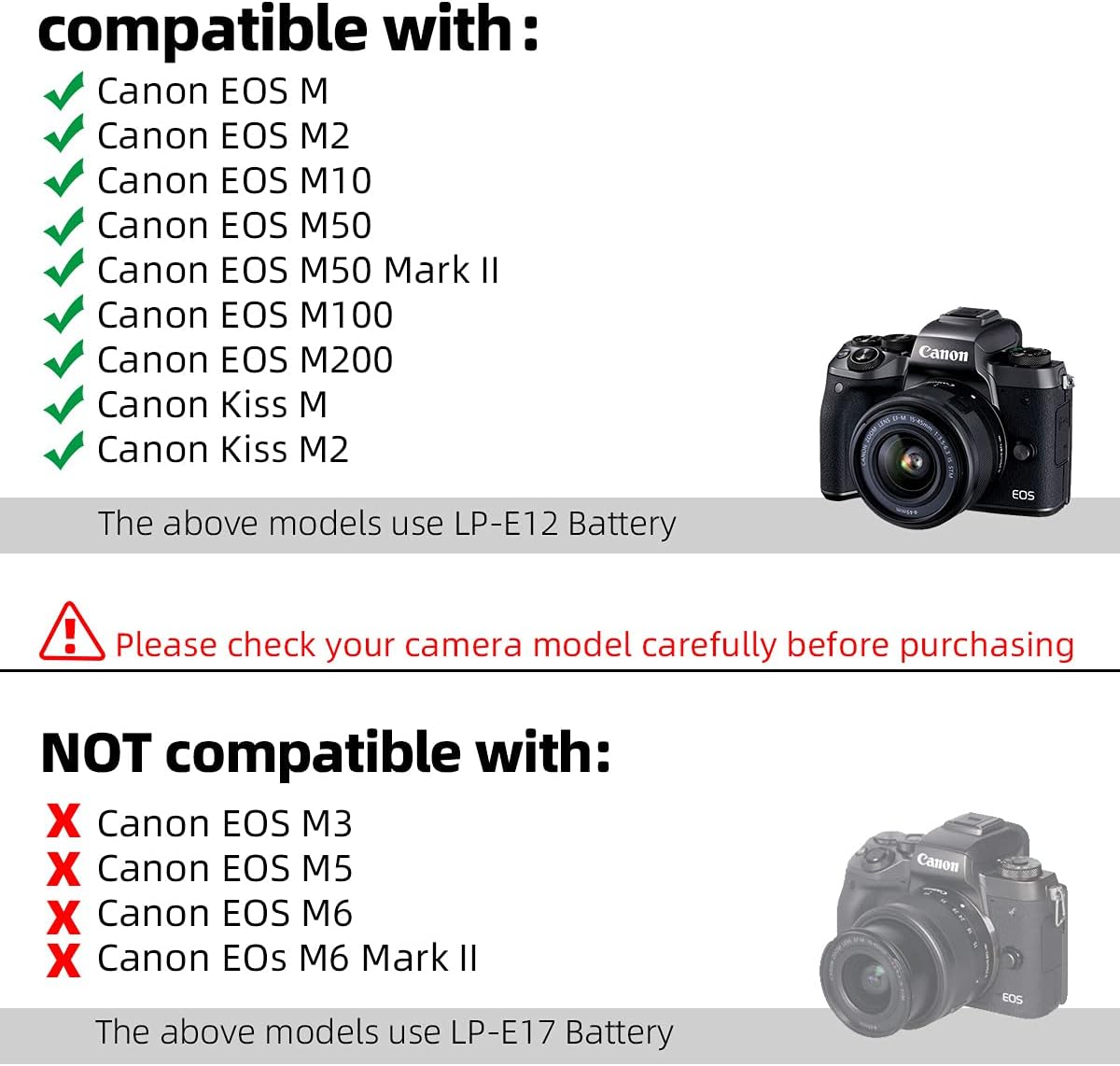 AC Adapter DR-E12 DC Coupler LP-E12 LPE12 Dummy Kit for Canon EOS M200 - Image 3