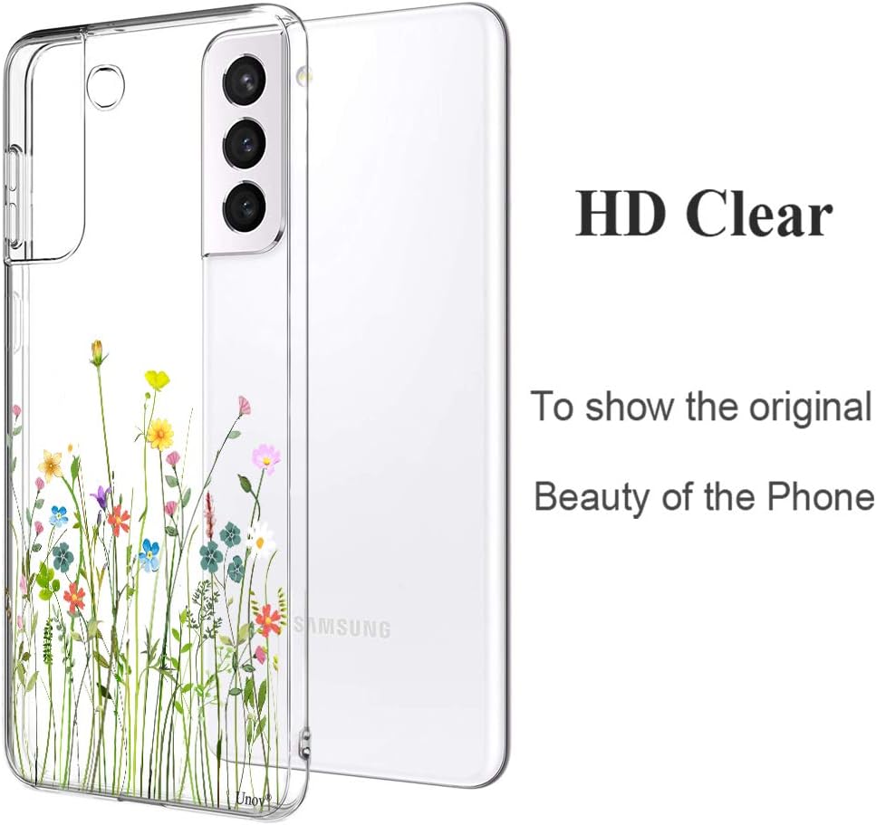 Galaxy S21 Case Clear with Soft TPU Shock Absorption Slim (Flower Bouquet) - Image 3