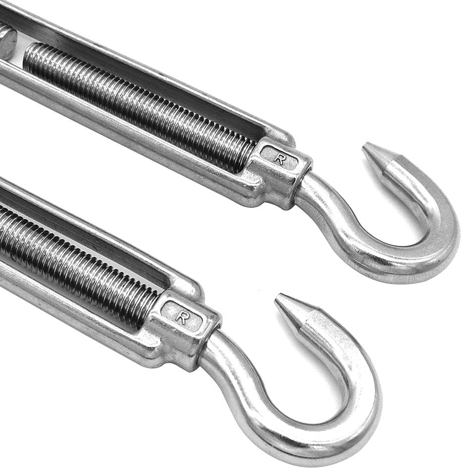 Pack of 2 M14 Hook & Eye, C to O Turnbuckle, 304 Stainless Steel, Hardware Kit - Image 6