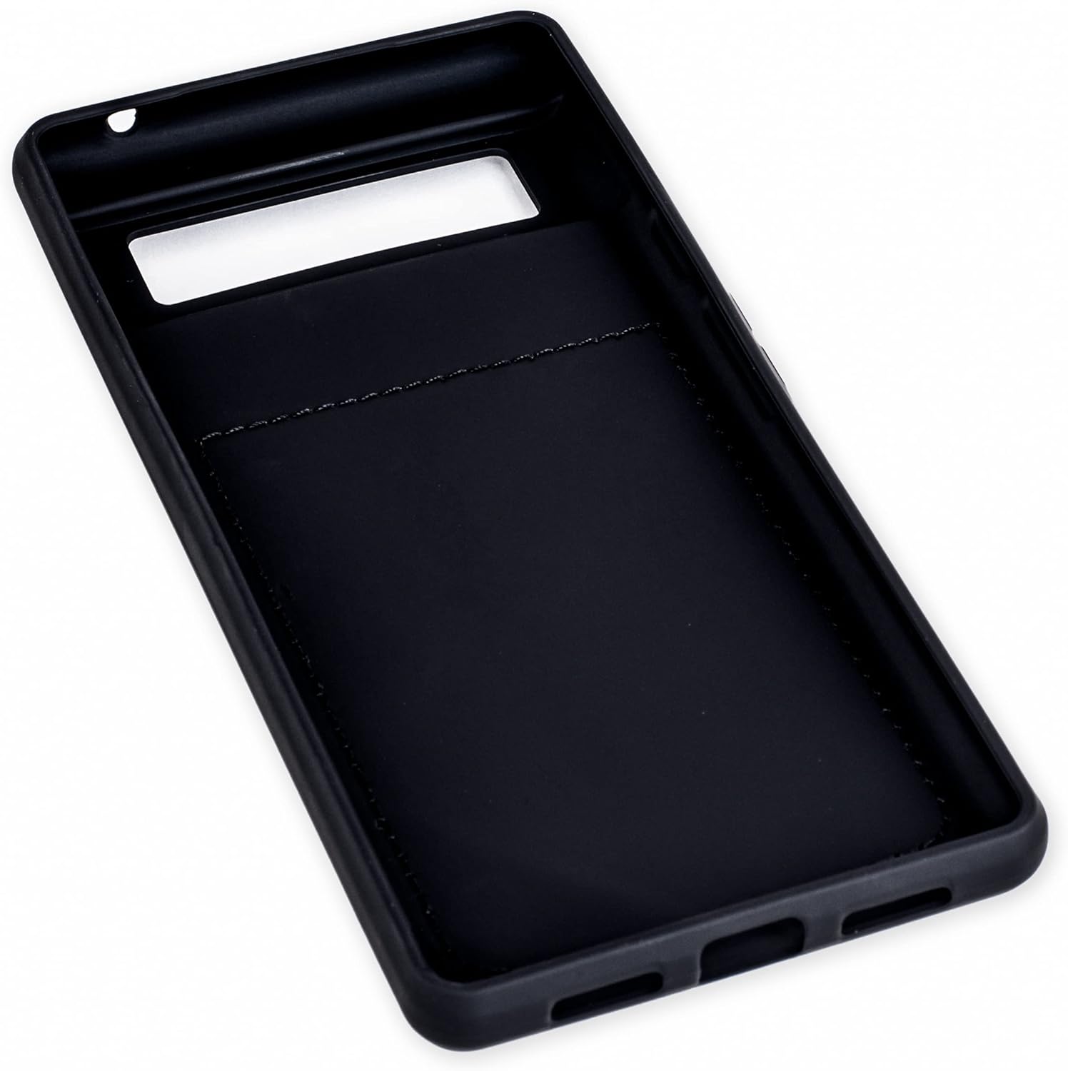 Google Pixel 6: Liquid Silicone Synthetic Leather Wallet Case (Black/Grey) - Image 6