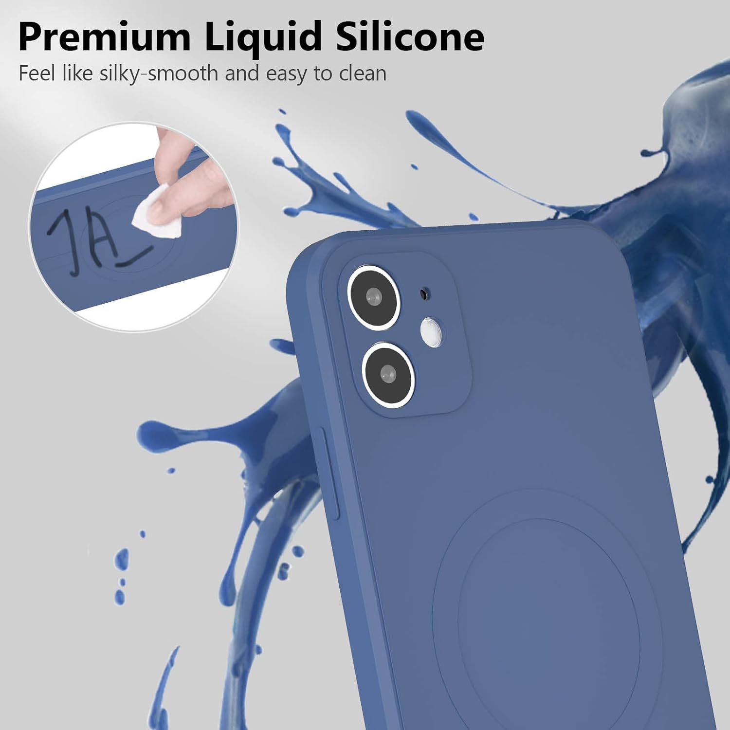 Silicone Wireless Charging Case for iPhone 11 6.1 inch - Dark Blue - Image 3