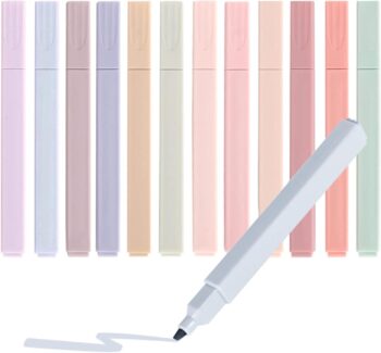 12 Pcs Aesthetic Cute Highlighters, Bible Highlighters, Beige Highlighter