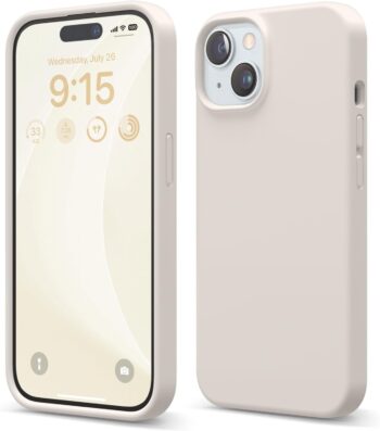 Liquid Silicone Case Compatible with iPhone 15 Case, Premium Silicone (Stone)