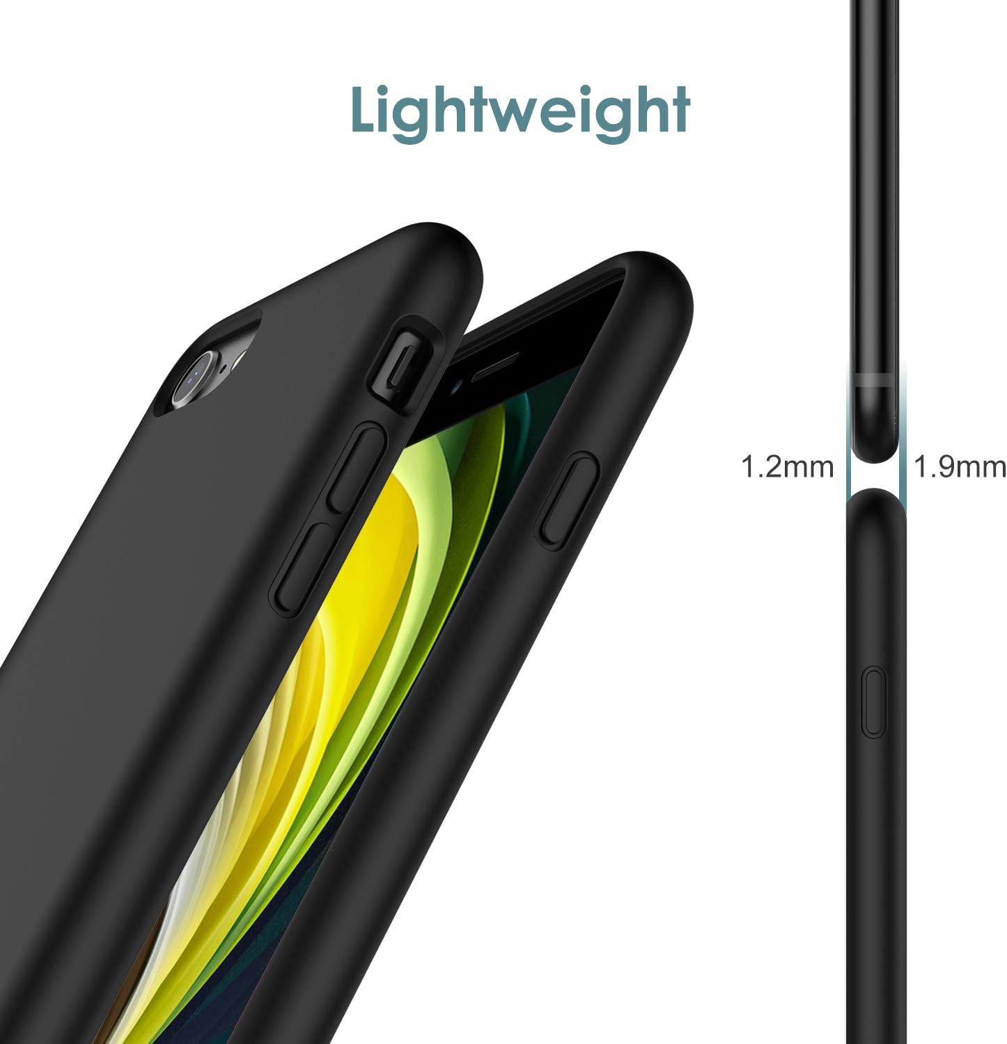 Silicone Case for iPhone SE 2020/8 / 7, 4.7-Inch, Silky-Soft Touch Case, Black - Image 5