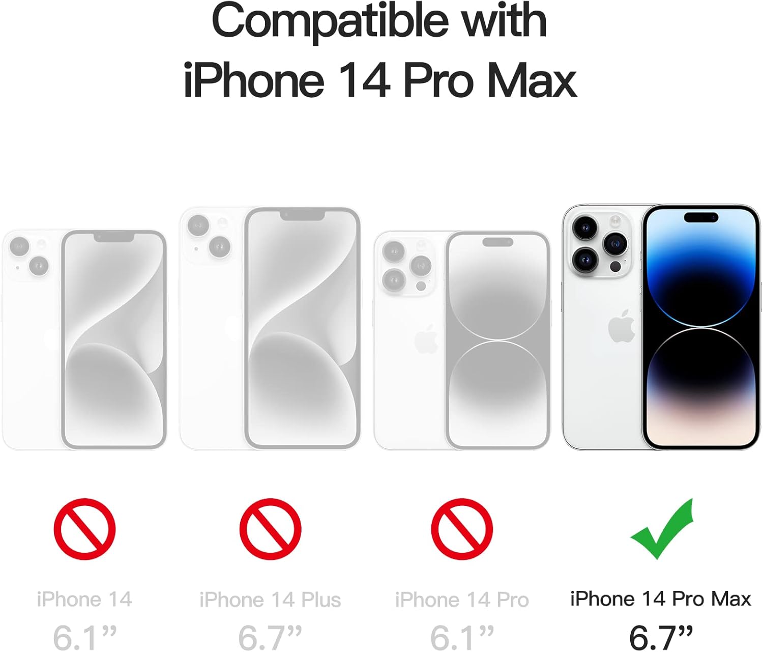3 in 1 Case for iPhone 14 Pro Max 6.7-Inch, with 2-Pack Screen Protector (Clear) - Image 3