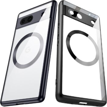 Google Pixel 7a Crystal Clear 10 Ft Drop Tested Shockproof Case - Clear Black