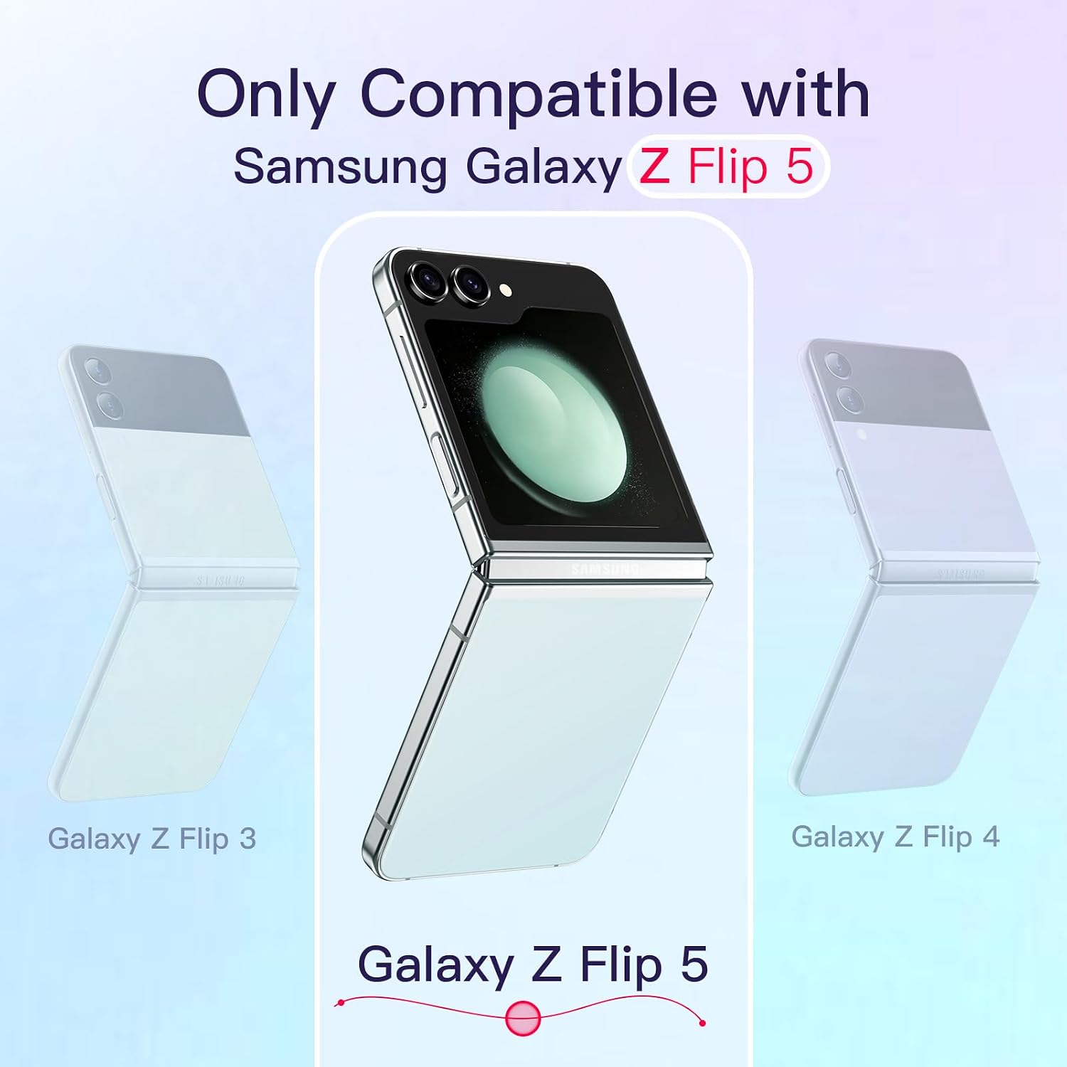 Samsung Galaxy Z Flip 5 2023, Transparent Protective Shockproof Case (Clear) - Image 2