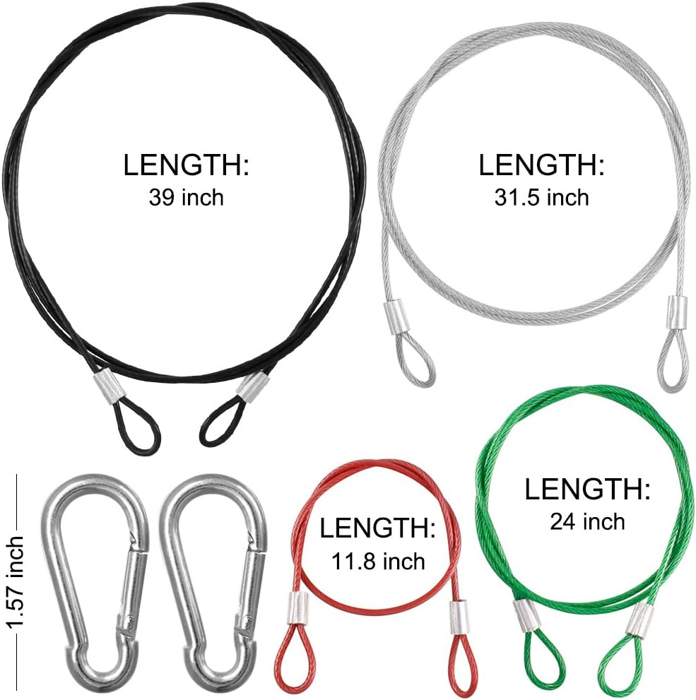 Safety Stainless Steel Tethers Colorful Lanyards-4 Pack -Red Green Silver Black - Image 2
