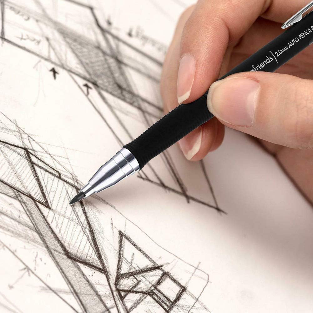 2.0 mm Mechanical Pencil Set with 3 Pieces Pencils, 4 Cases Lead Refills - Image 5