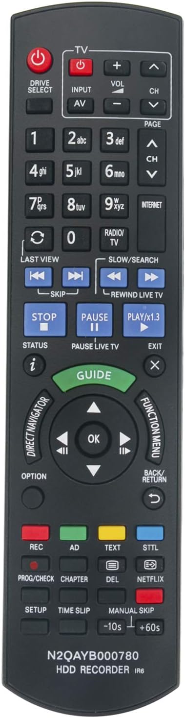 New N2QAYB000780 Replacement Remote Control Compatible with Panasonic Diga HDD
