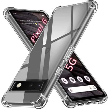 Case for Google Pixel 6 Clear TPU Four Corners Protective Cover Transparent Soft