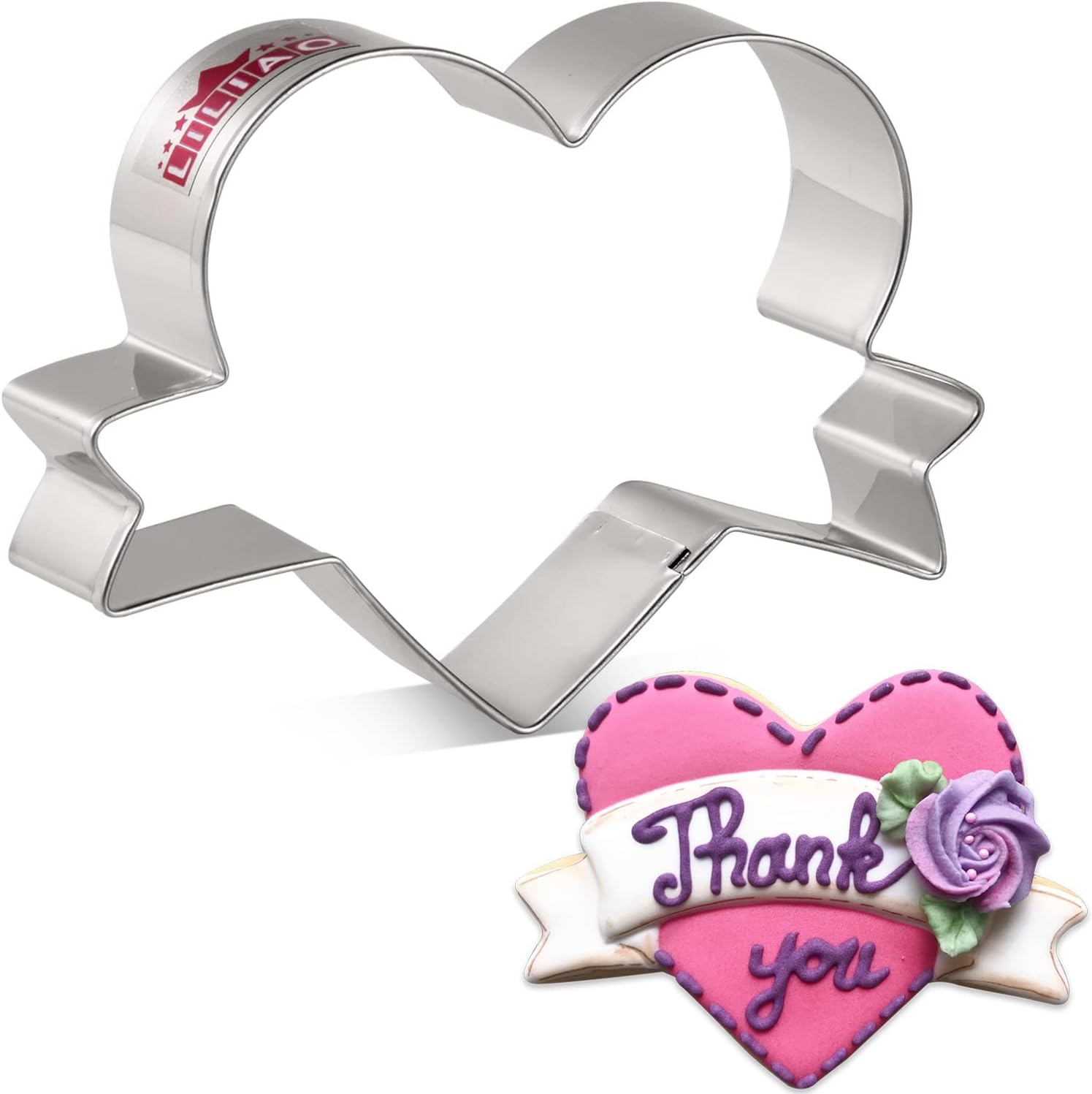 Wedding Heart with Ribbon Cookie Cutter Fondant Biscuit Cutter for Birthday
