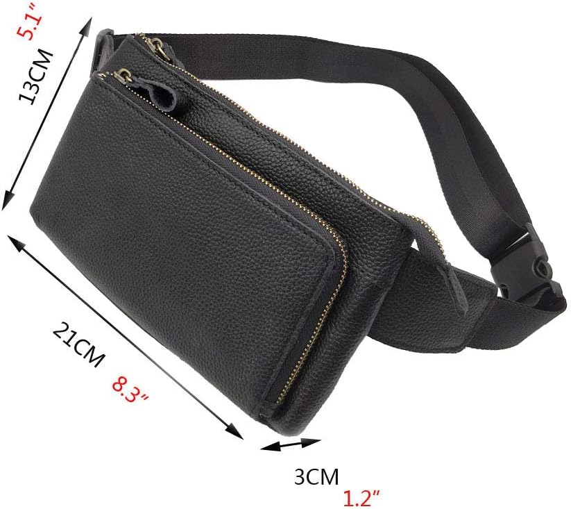 Leather Fanny Pack Waist Bag for Men Travel Hiking, Running, Hip Bum Belt - Image 7