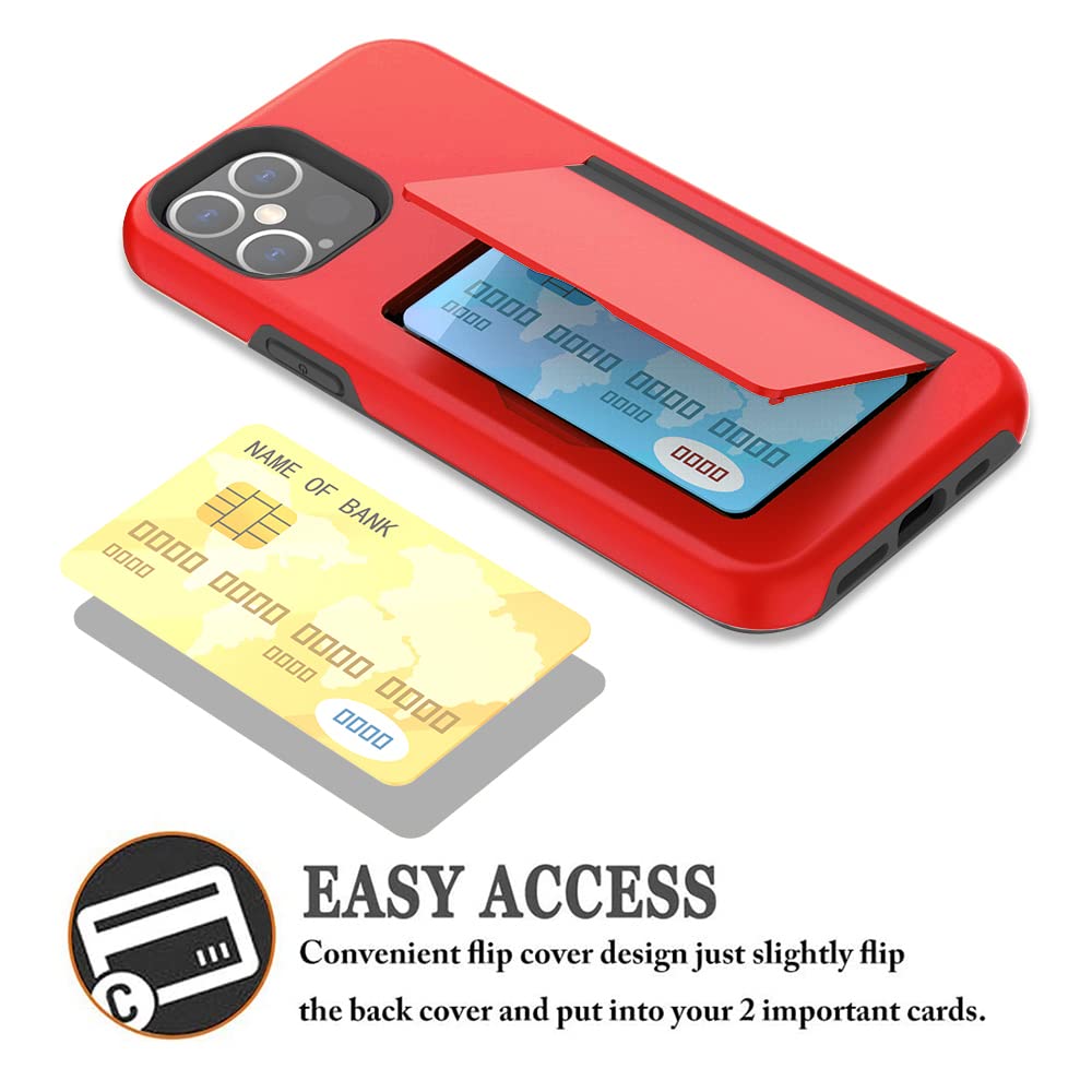 For iPhone 12 Mini 5.4" Slim Hybrid Case w Tempered Glass Screen Protector - Image 3