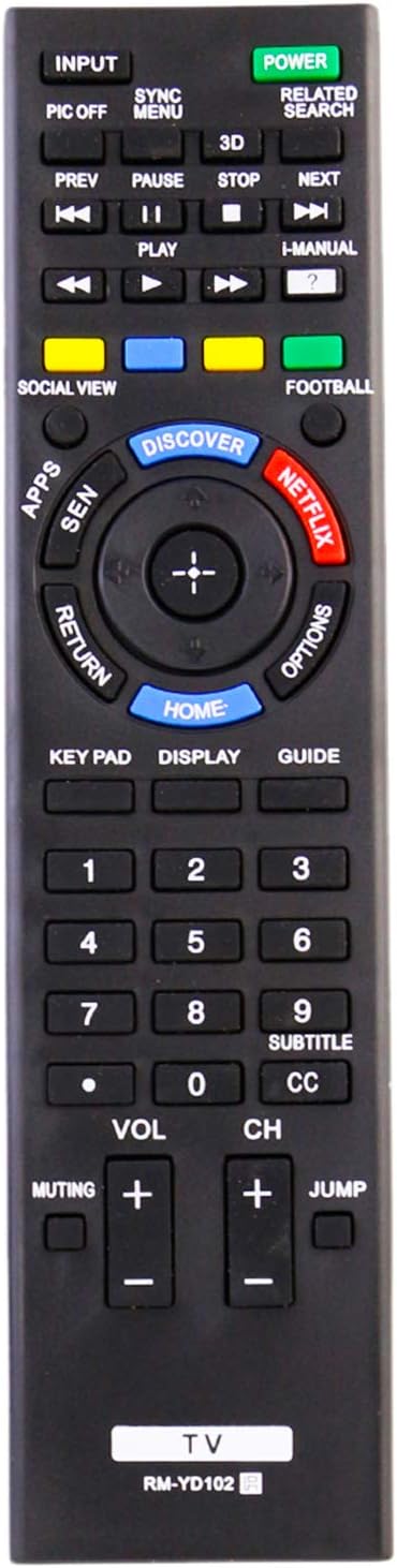 RMYD102 Replacement Remote Control for Sony Bravia LCD TV KDL-60W850B