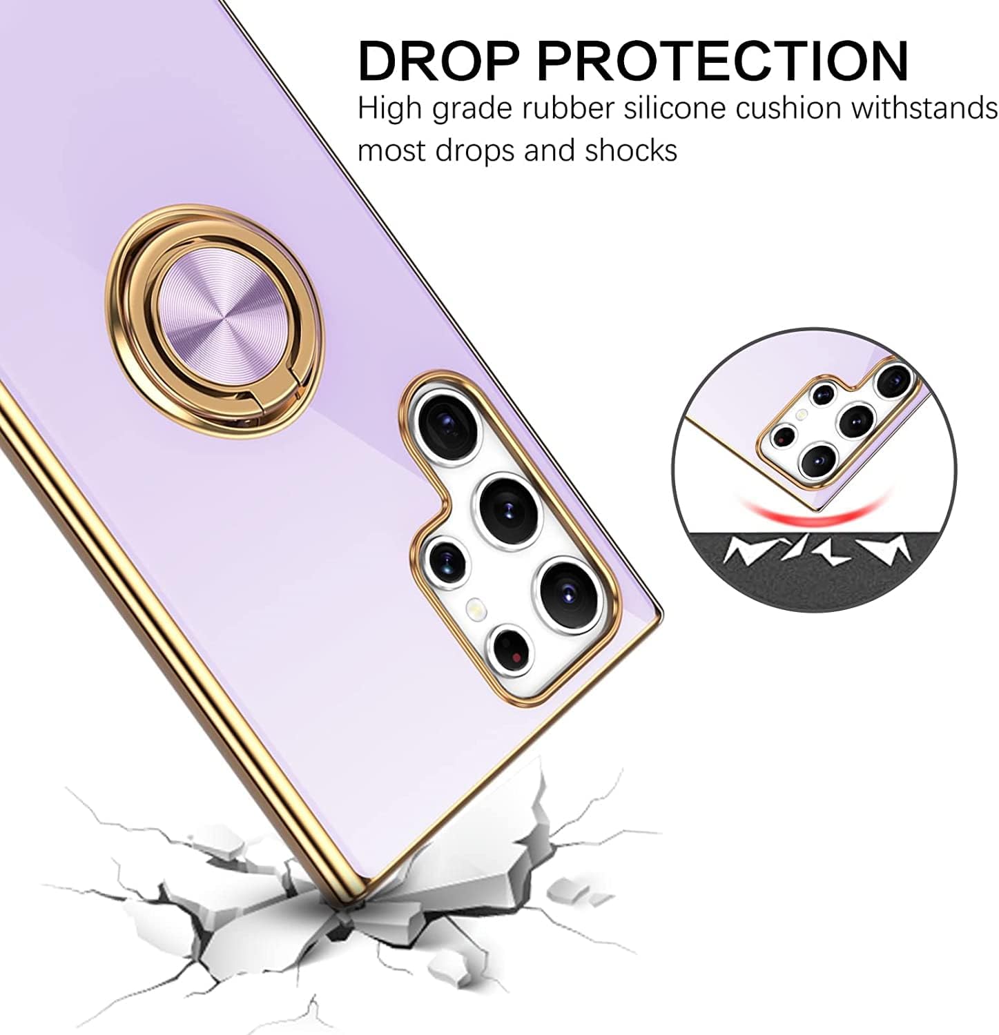 For Samsung Galaxy S22 Ultra Slim Phone Case w Kickstand 6.8 Inch - Purple - Image 2