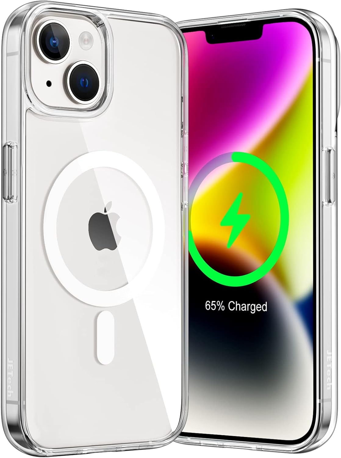 Magnetic Case for iPhone 14 Shockproof Phone Bumper Cover, Anti-Scratch (Clear)