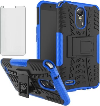 LG Stylo 3 and Stylo3 Plus Protective Case w Tempered Glass Screen Protector