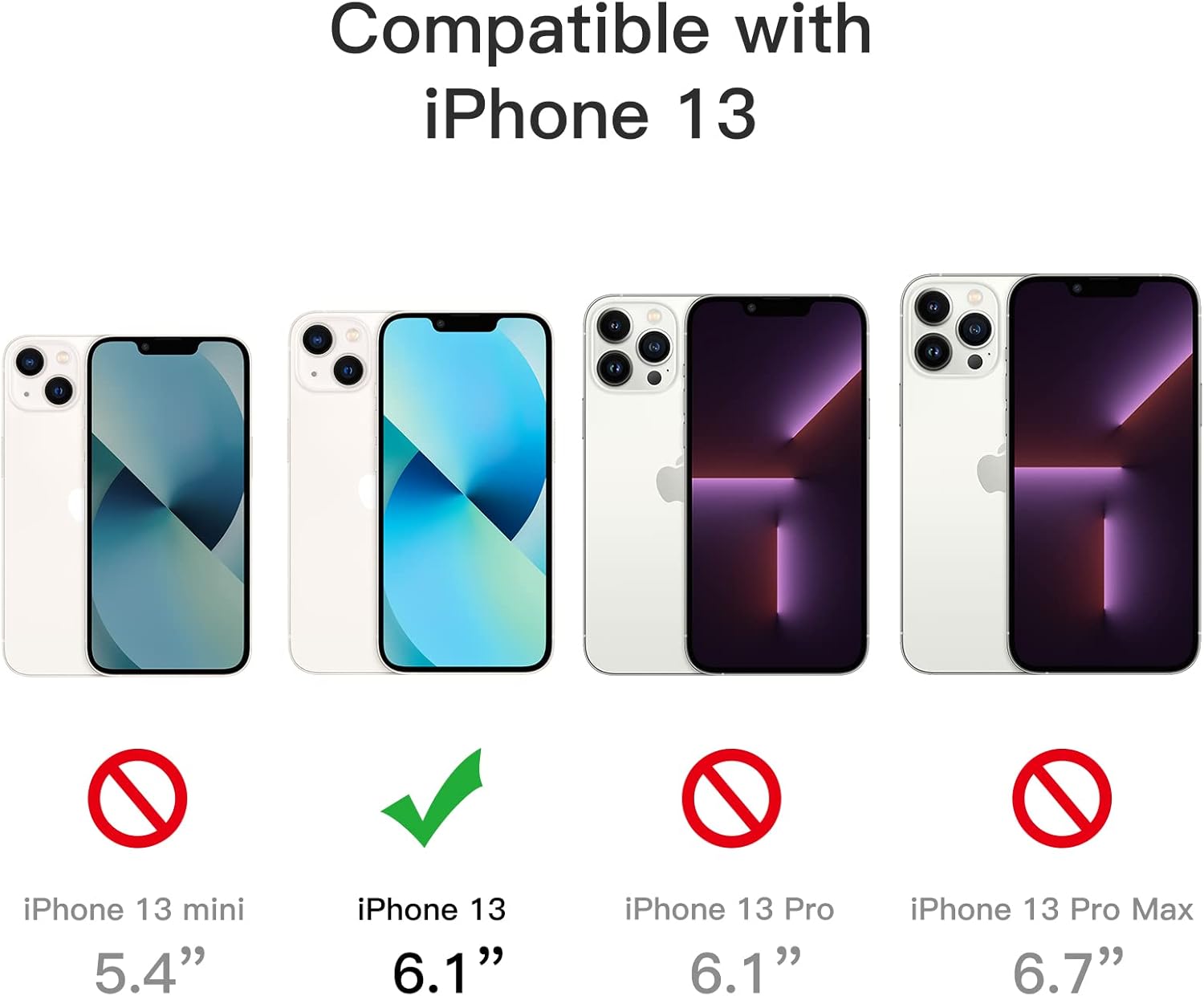 3 in 1 Case for iPhone 13 6.1-Inch, with 2-Pack Screen Protector (Clear) - Image 3