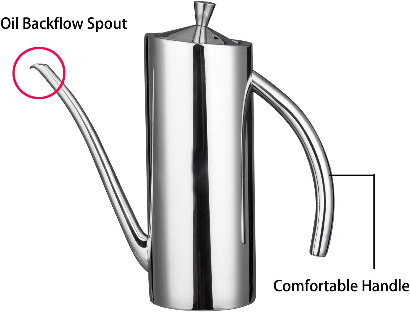 Olive Oil Dispenser with Drip-Free Spout SUS304 Stainless Steel Oil Can Pot - Image 5