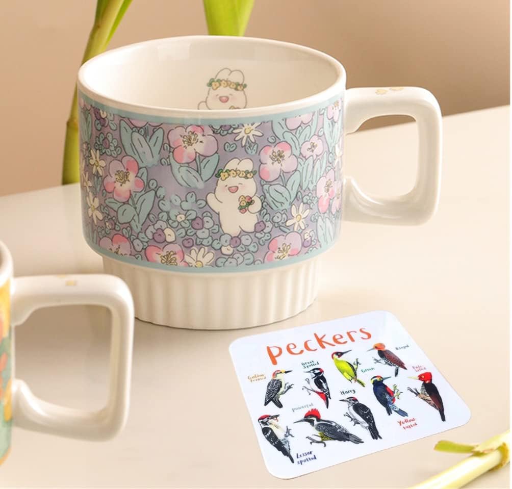 6 pcs Square Coasters, Bird Pun Coasters Bar Sets - Image 5