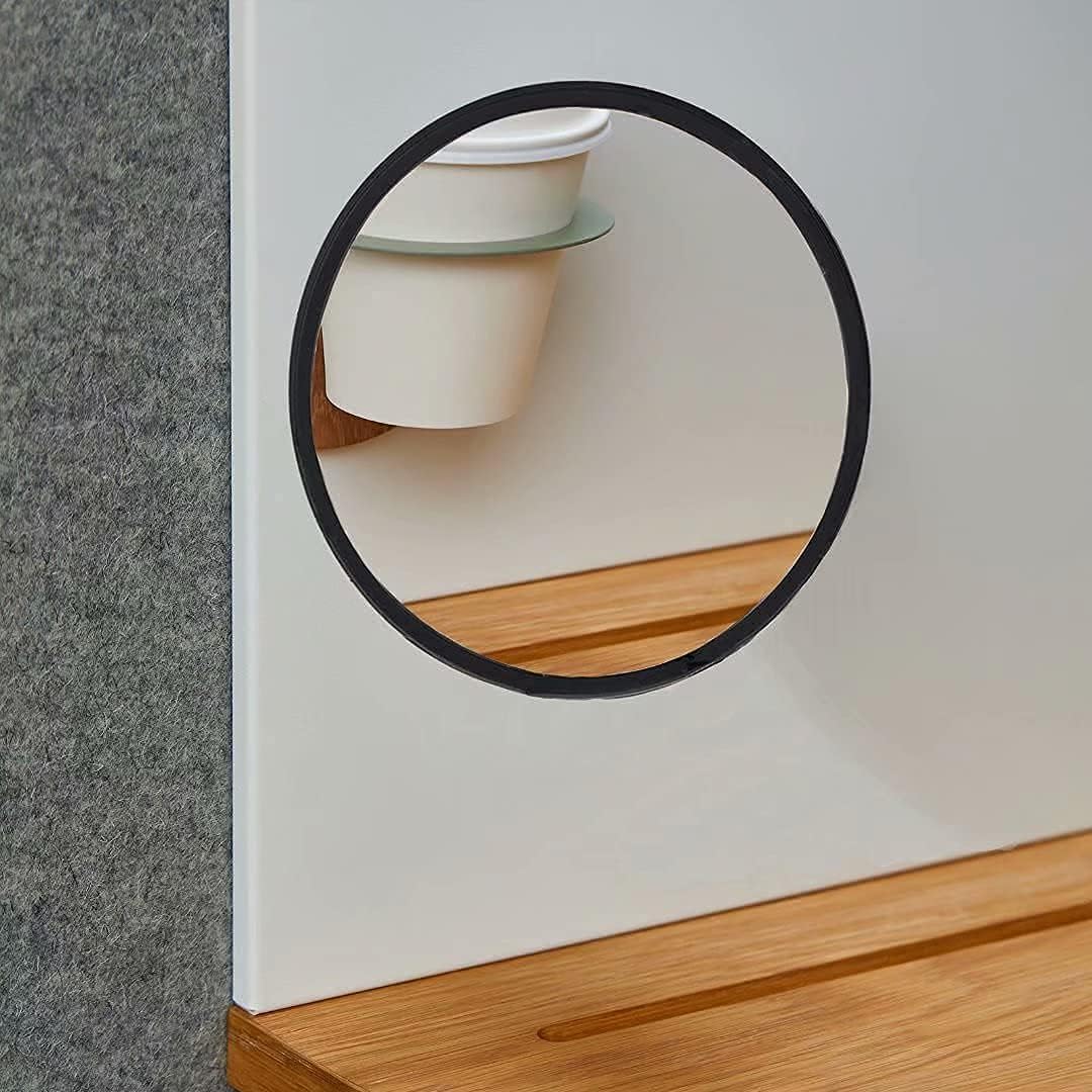 Small Wall Mirror Black Silicone Shower Mirror 7.67 Inch Small Mirror for Wall - Image 6
