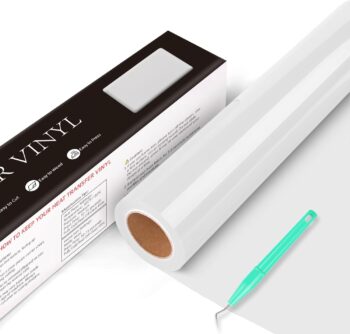 Heat Transfer Vinyl Bundle (White) - 12" x 18ft White Iron on Vinyl for Cricut