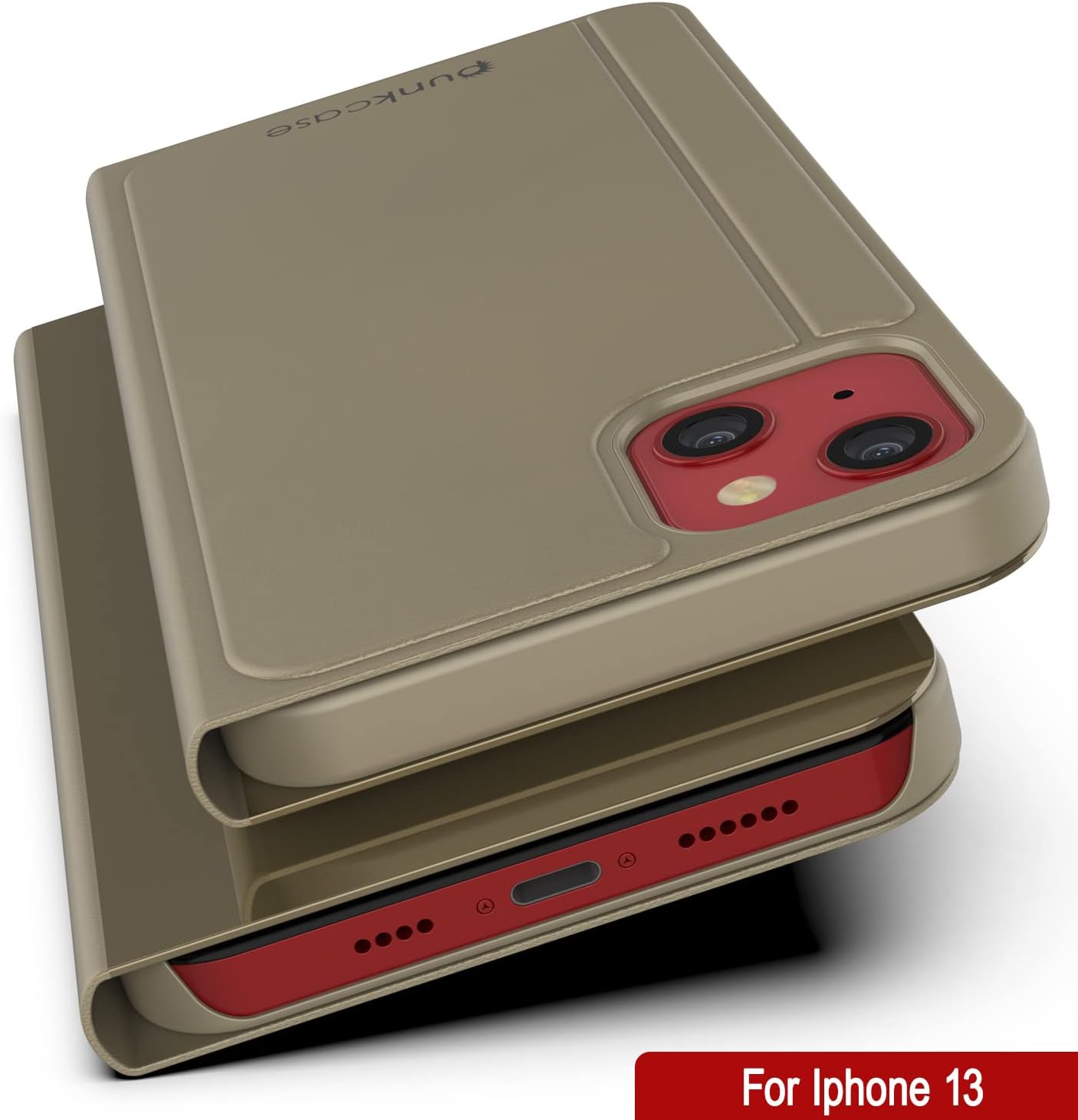 iPhone 13 Reflector Case Protective Flip Cover W/Scratch Resistant Mirror - Gold - Image 6