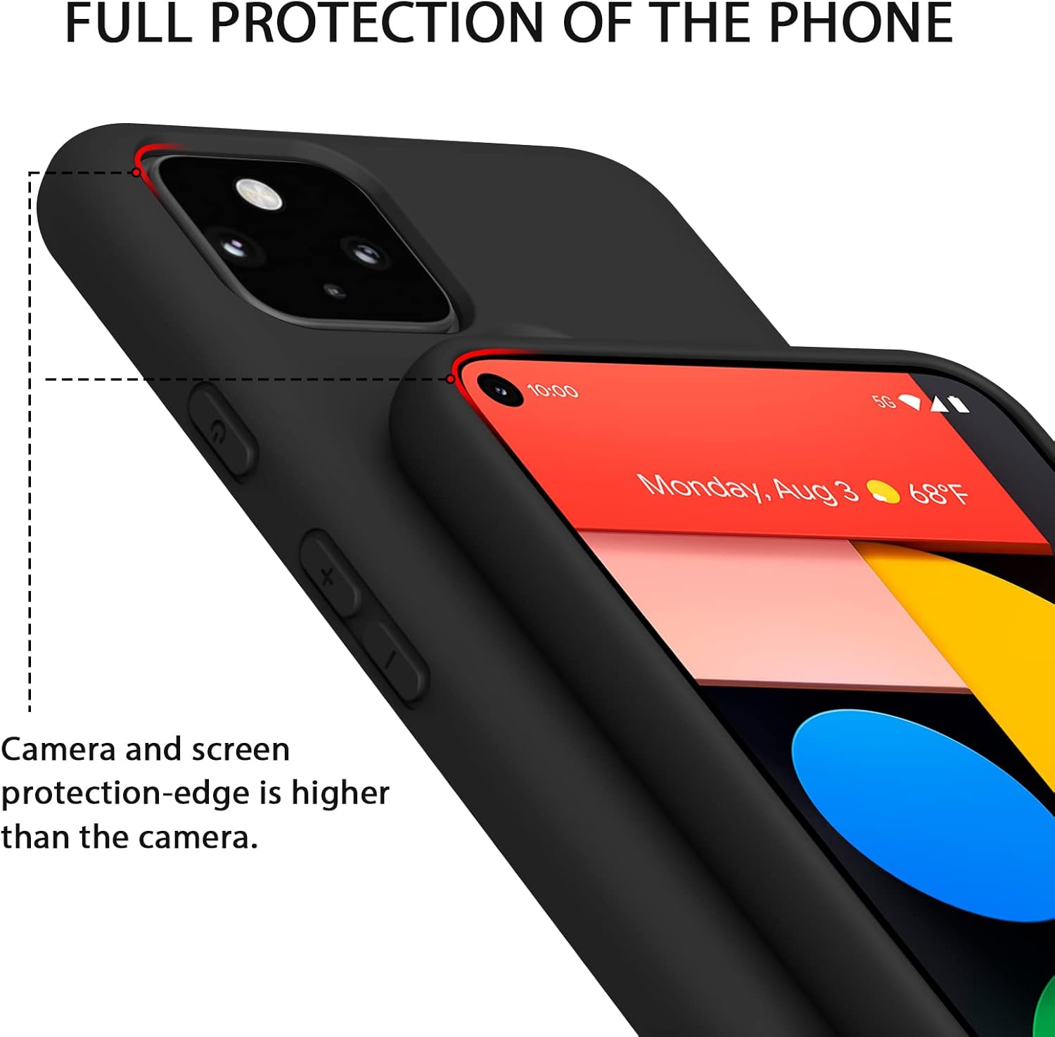 Ultra Thin Premium Rubber Soft Silicone Case for Google Pixel 5 Case (Black) - Image 3