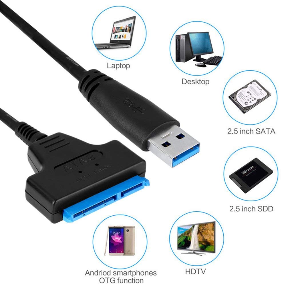 USB 3.0 to SATA 22 Pin 2.5 Inch Hard Disk Driver SSD Adapter Data Power Cable - Image 6