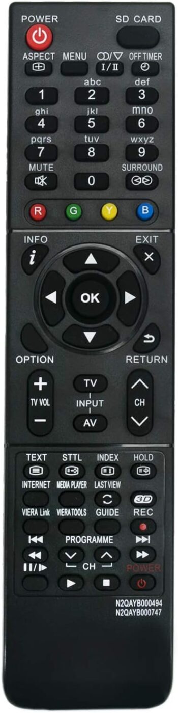 New N2QAYB000494 N2QAYB000747 Remote Control Compatible with Panasonic Viera