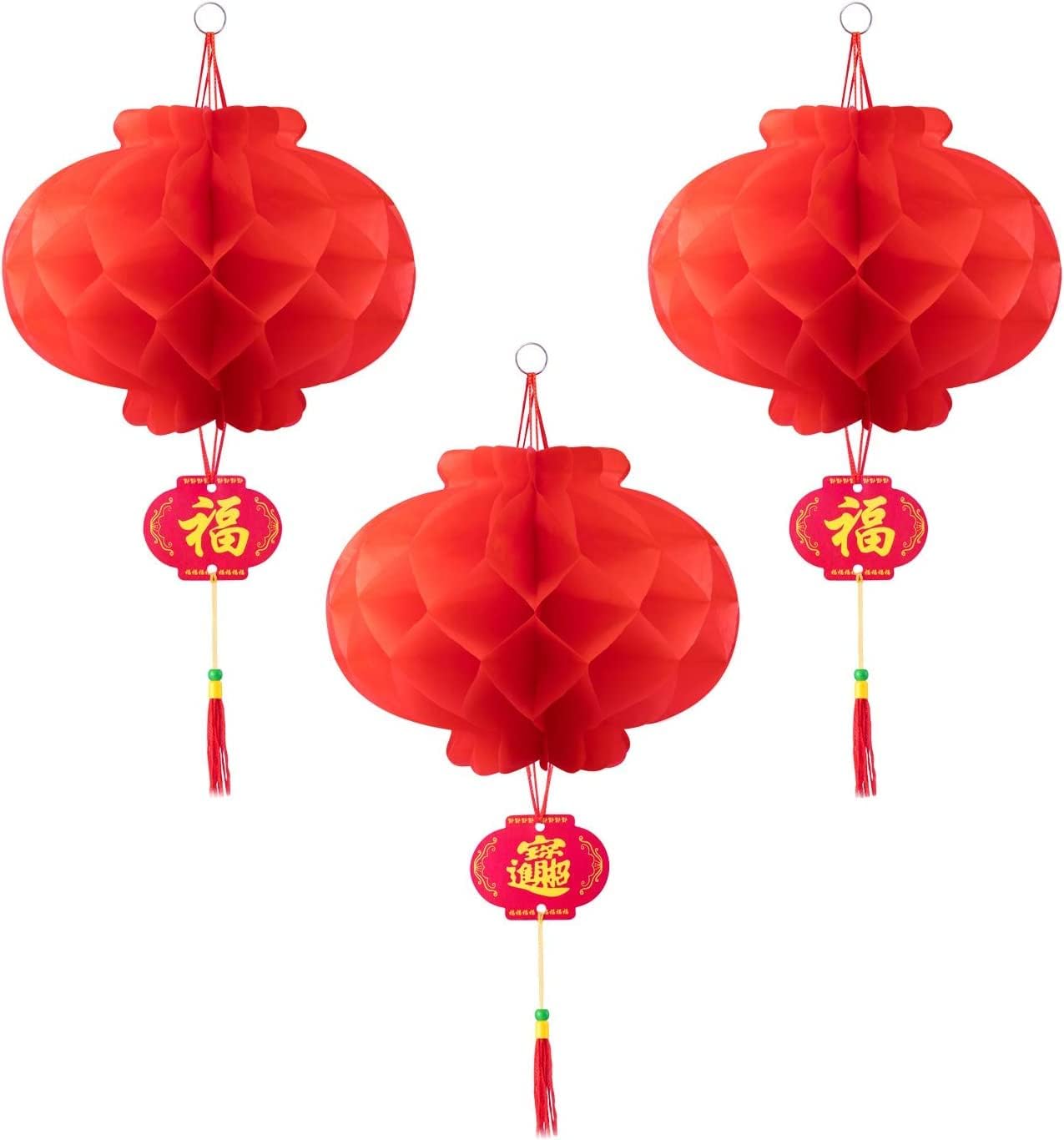 20 Pieces 10 Inch Chinese Red Paper Lanterns Festival Decorations for New Year - Image 3