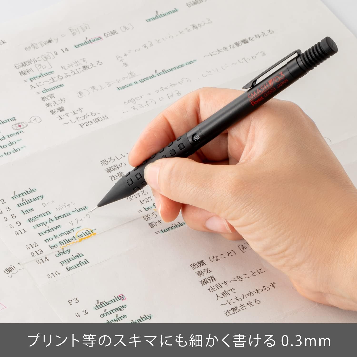 Pentel Q1003-1N Smash Mechanical Pencil, 0.01 inches (0.3 mm), Black - Image 2