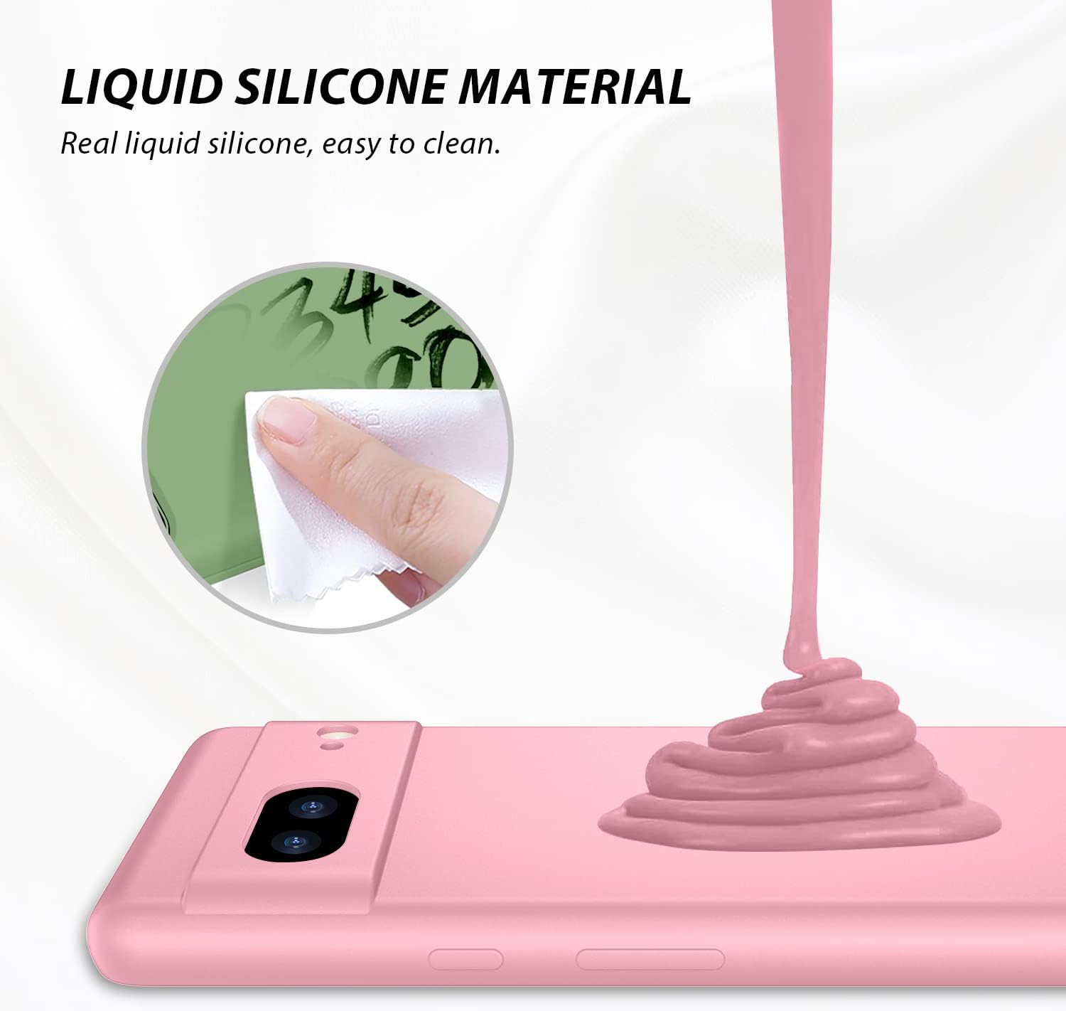 For Google Pixel 7 (2022) Silicone Anti-Scratch Gel Rubber Shockproof - Pink - Image 5