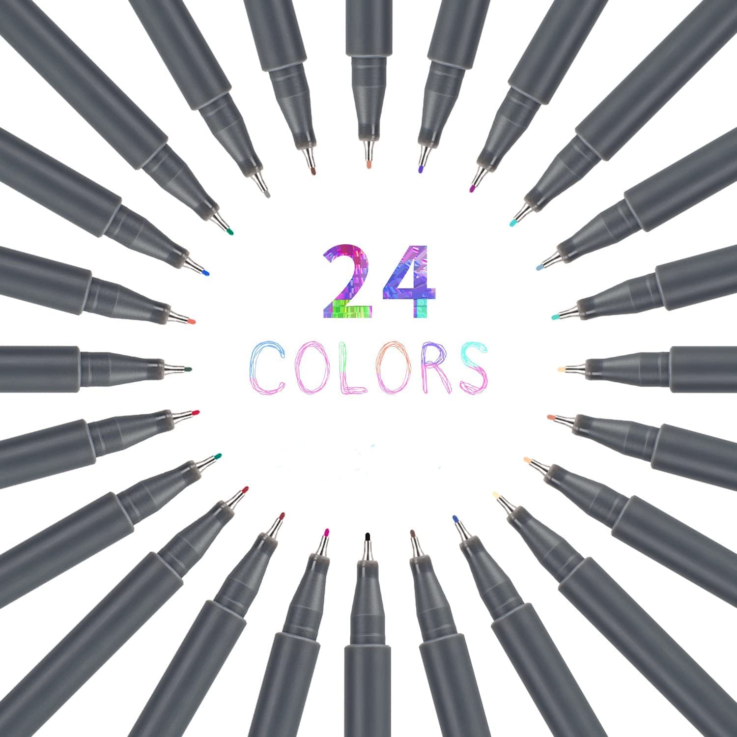 Fineliner Color Pens Set, 0.38mm Fine Tip Pens, Porous Fine Point, 24 Pack - Image 3