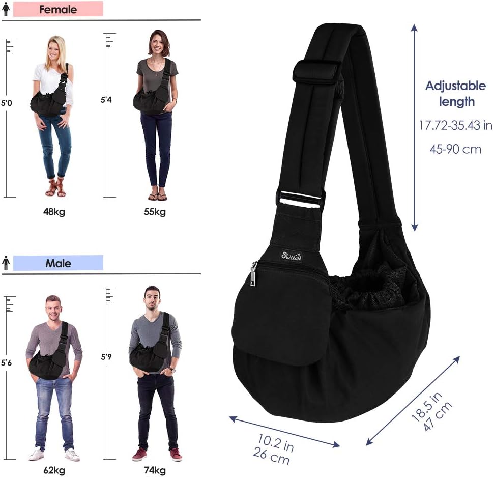 Pet Sling Carrier, Comfortable Hard Bottom Support Small Dog Papoose Sling - Image 7