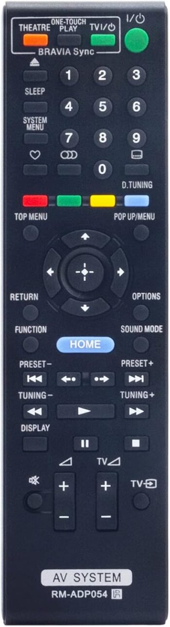 New RM-ADP054 RMADP054 Replacement Remote Control for Sony Blu-ray Disc DVD Home