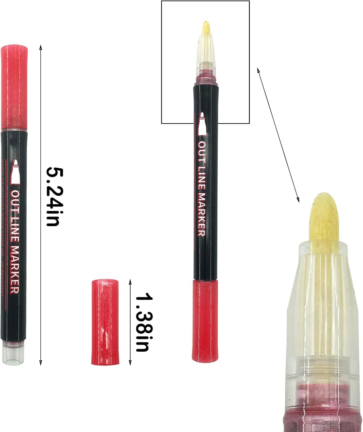 Double Line Outline Pens 24 Colors Metallic Marker Pens,Doodle Dazzles Shimmer - Image 2
