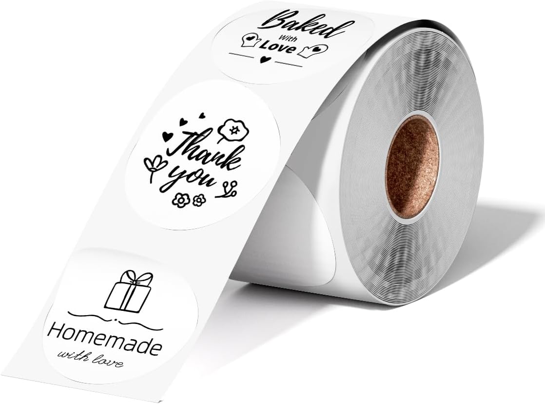 White Circle Thermal Direct Shipping Label, 2''x 2'' Roll Labels - 750 Labels