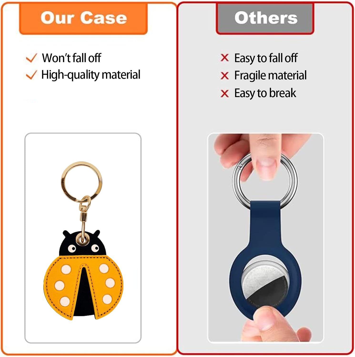 Leather Keychain Case Holder Compatible with Apple AirTag - Image 7