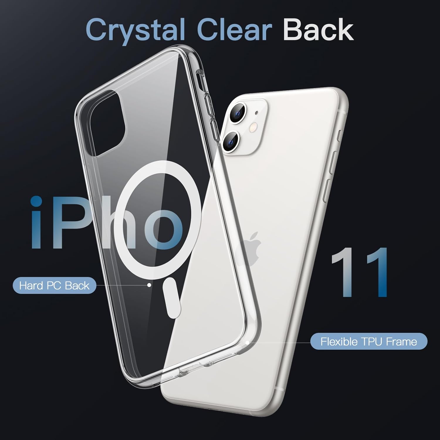 Magnetic Case for iPhone 11 6.1-Inch Compatible with MagSafe Wireless (Clear) - Image 4