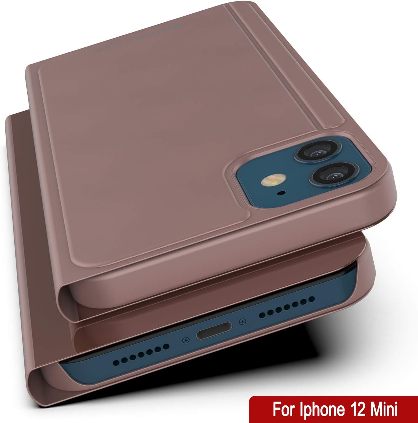 For iPhone 12 Mini Reflector Protective Flip Case W/Scratch Resistant Mirror - Image 7
