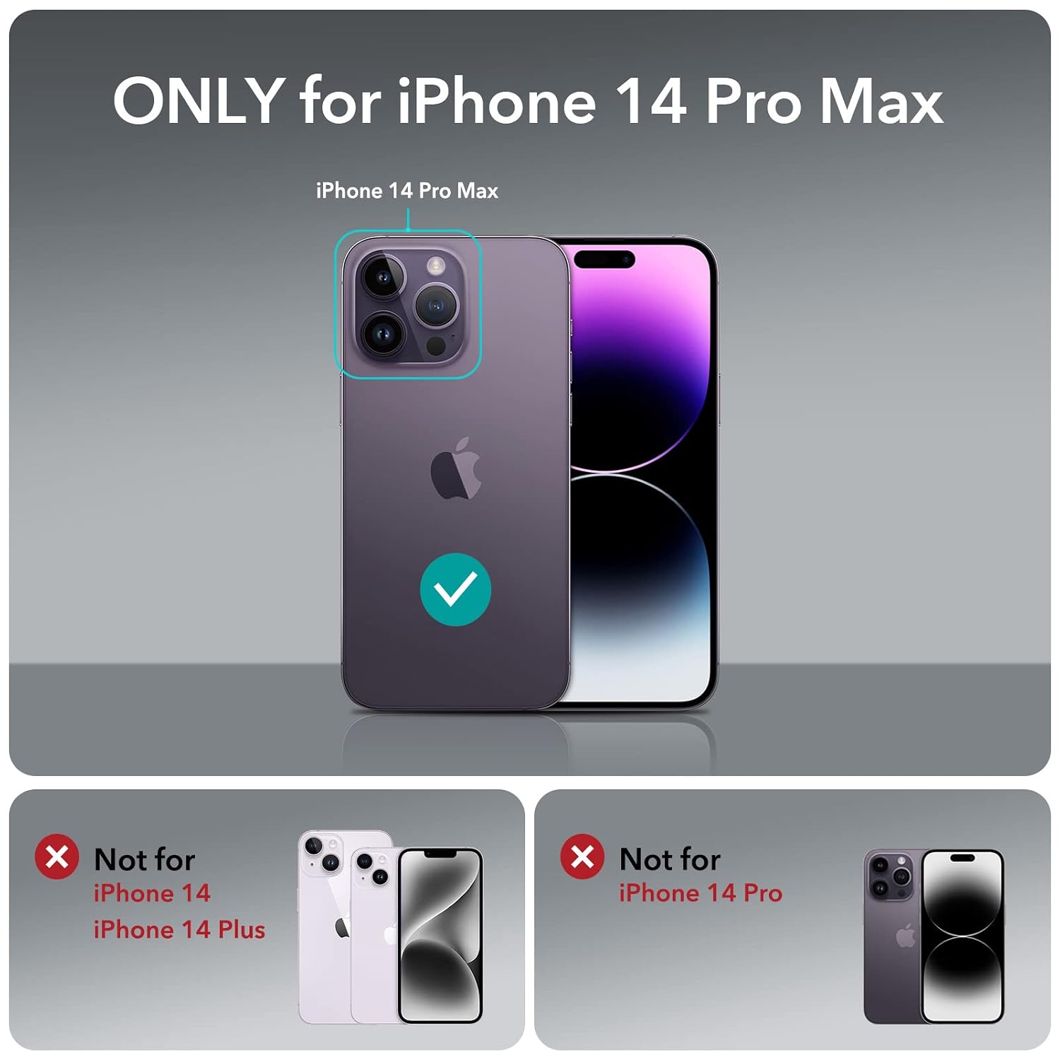 iPhone 14 Pro Max, Built-in Camera Stand, Military-Grade Protection, Clear Case - Image 2