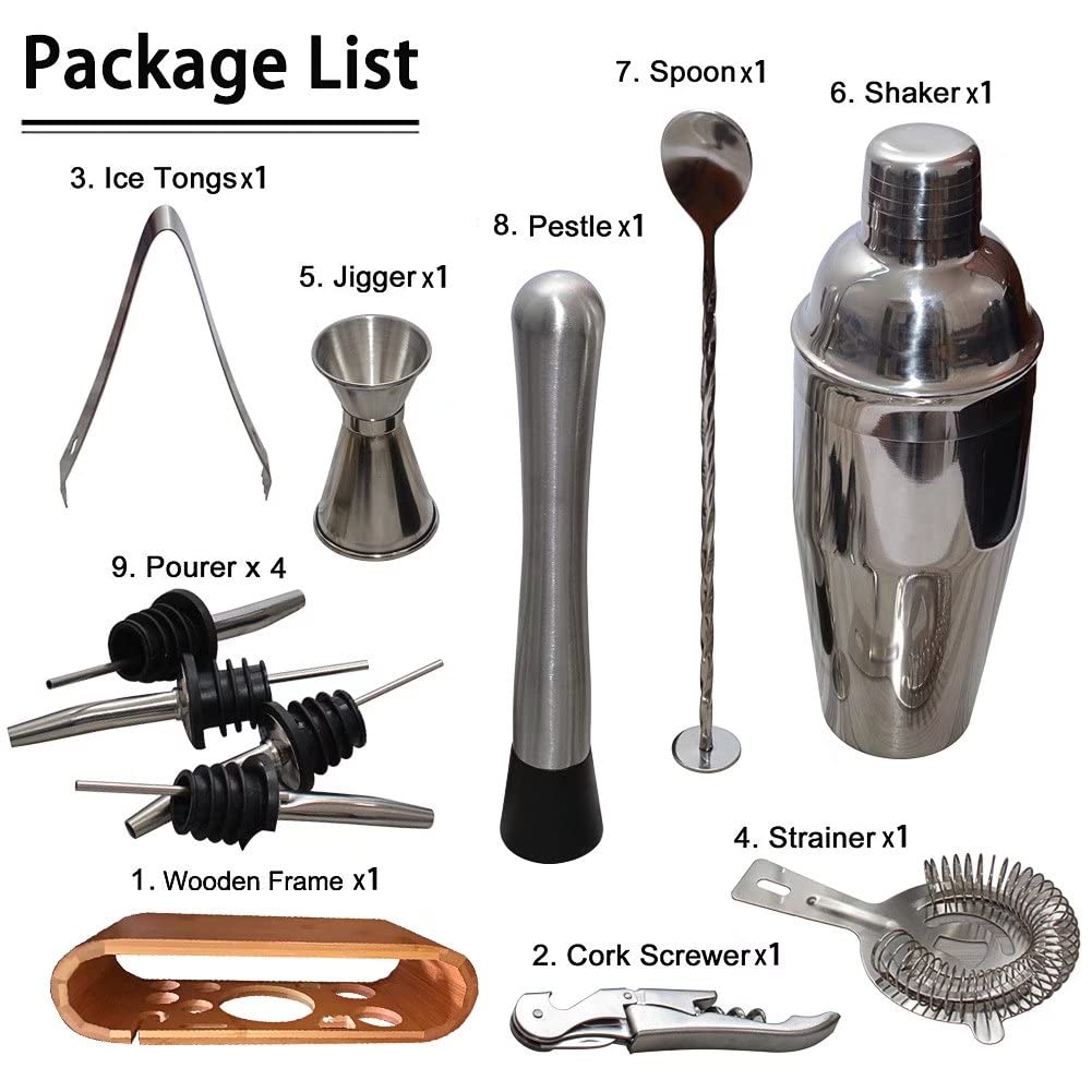 Cocktail Making Set, Cocktail Shaker Set 750ml Stainless Steel Bar Tool Set - Image 2