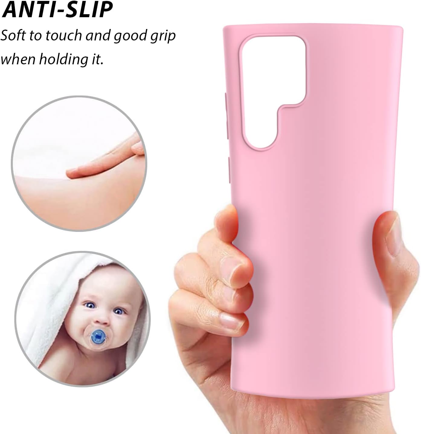 Galaxy S22 Ultra Case 5G Nano Silicone Shockproof Gel Rubber Bumper - Pink - Image 6