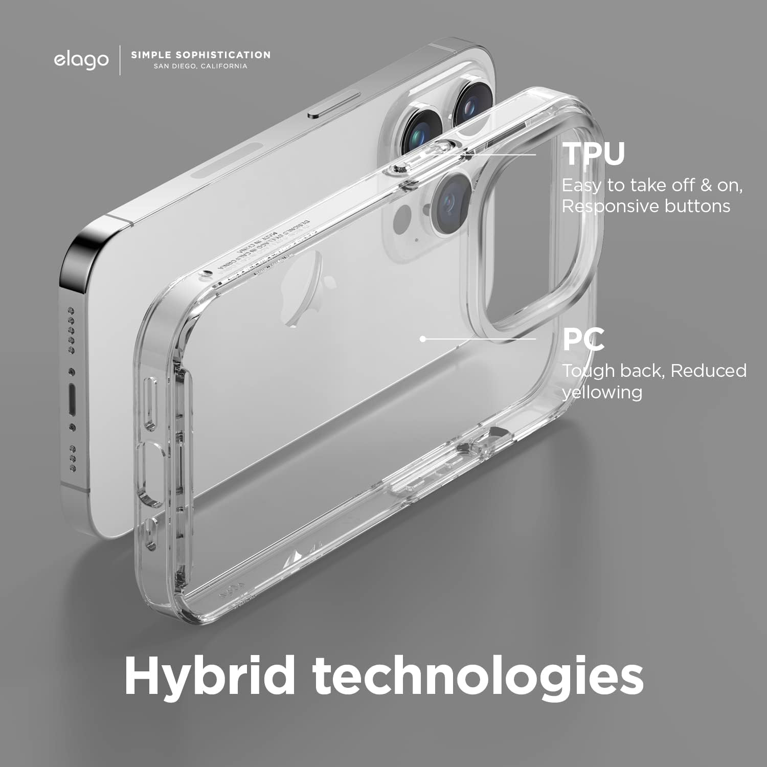 For iPhone 14 Pro (6.1"), Shockproof, Full Body Protection Hybrid Clear Case - Image 5
