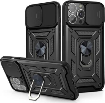 Apple iPhone 15 Pro, Camera Lens Premium Kickstand Case