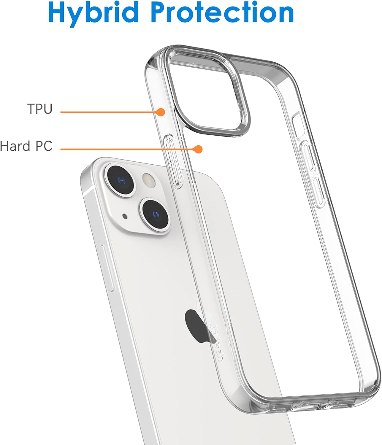 Case iPhone 13 6.1-Inch,Shockproof Bumper Cover,Anti-Scratch Clear Back,HD Clear - Image 3