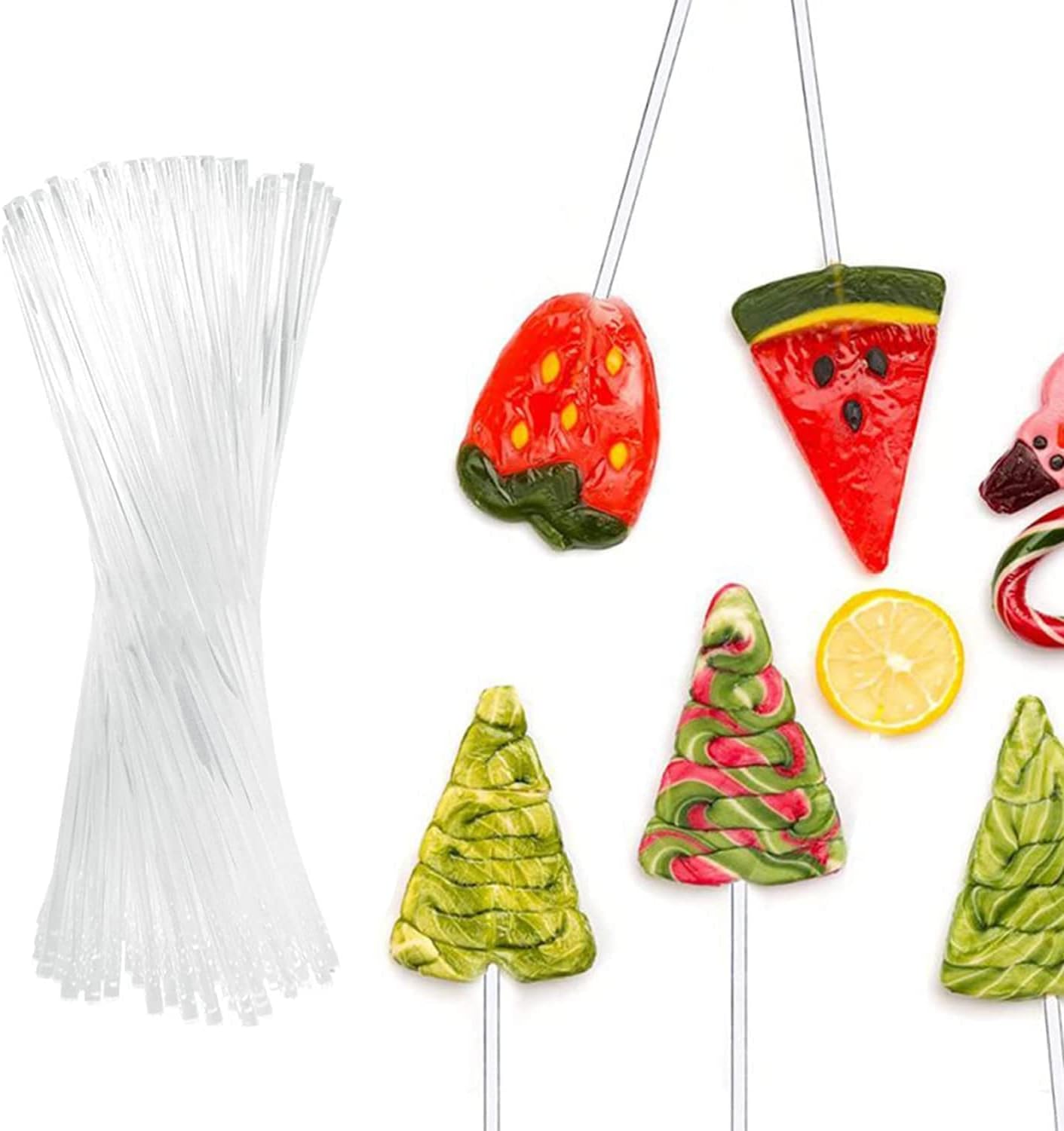 Clear Lollipop Sticks, 100Pcs Reusable Acrylic Lollipop Sticks Clear - Image 5