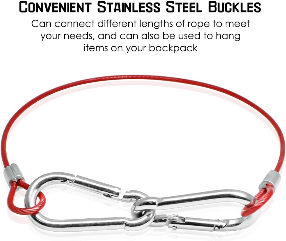 Safety Stainless Steel Tethers Colorful Lanyards-4 Pack -Red Green Silver Black - Image 4